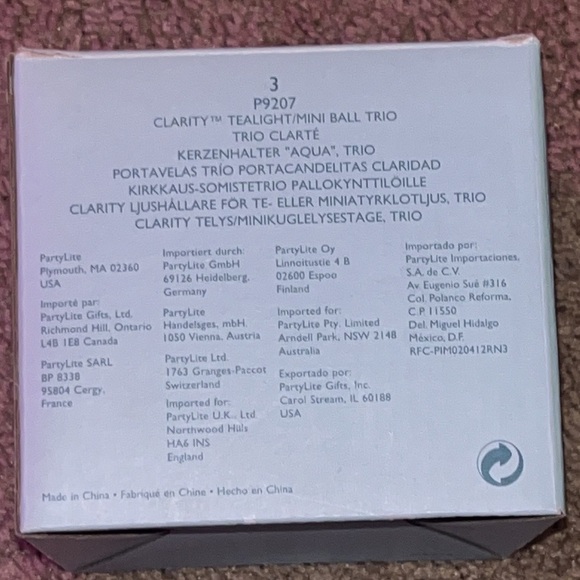 PartyLite Clarity tealight/mini ball trio P9207 New in box - Picture 4 of 5